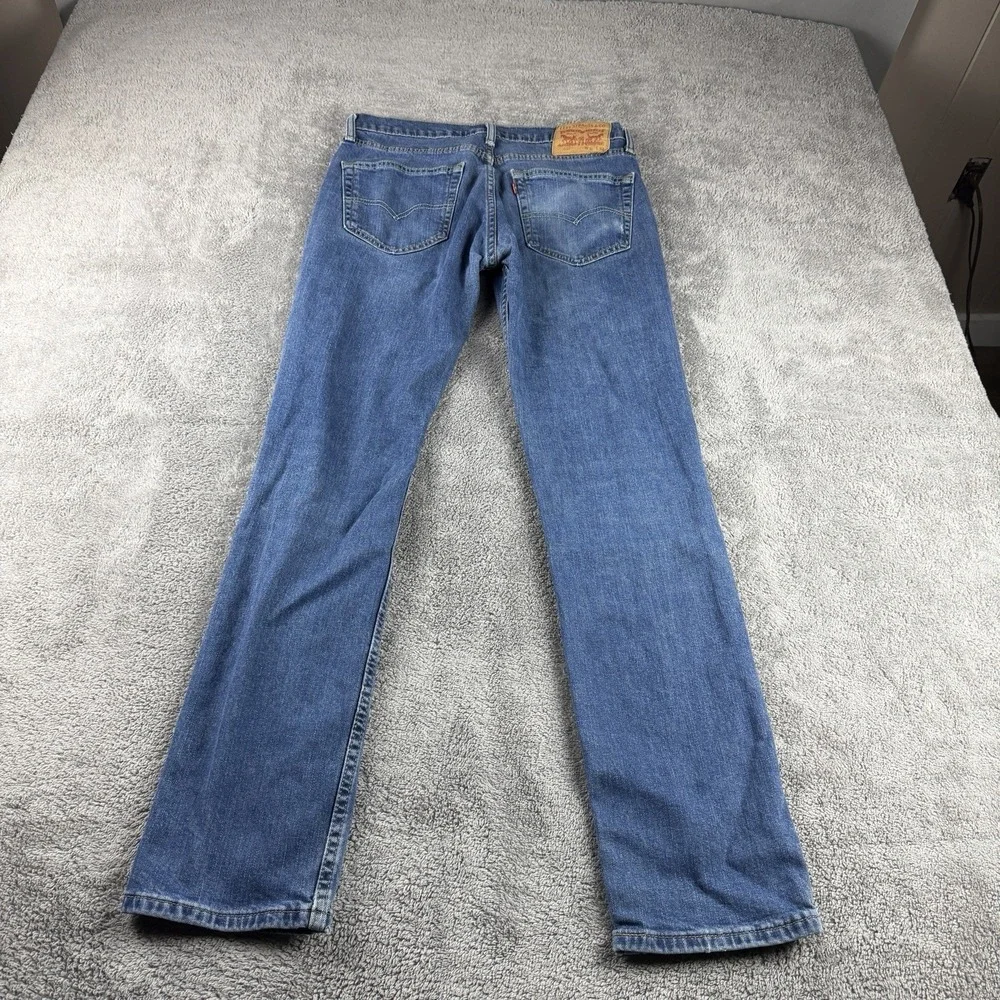 Levis 511 Slim Fit Skinny Jeans Mens 31x32 Blue Medium Wash Low Rise Distressed‎
